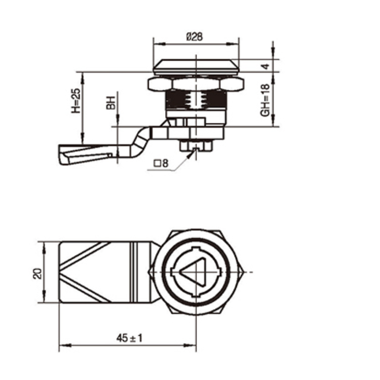 Anti-manipuleringsverktyg Typ Cam Lock-A6017