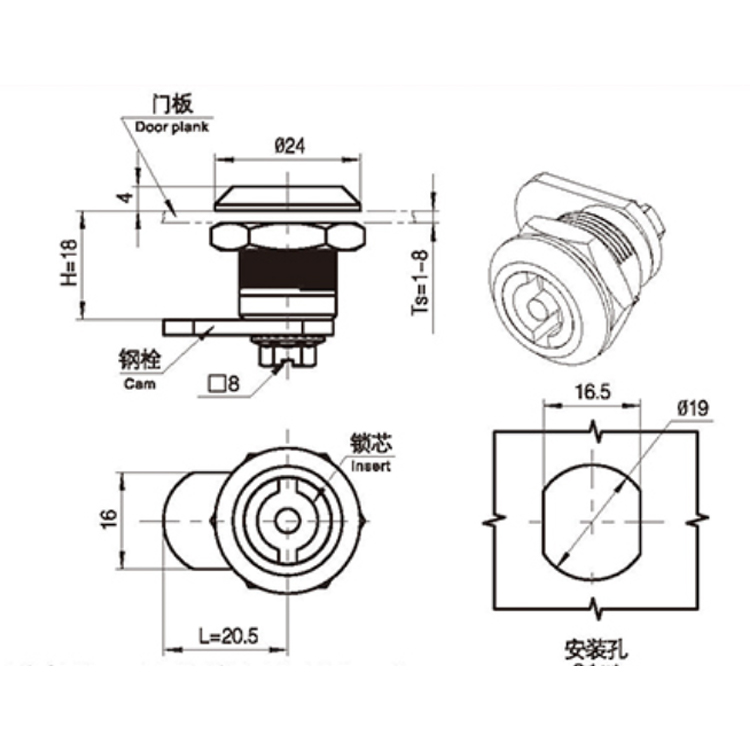 Verktygstyp Cam Lock-A6203
