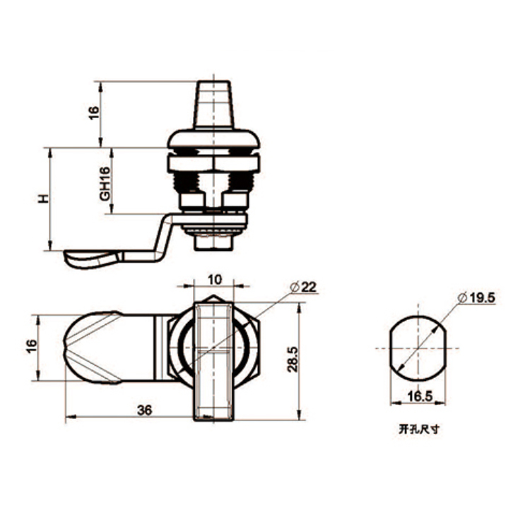 Knopp Typ Cam Lock-A6207-4
